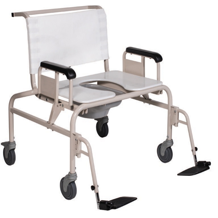 Bath And Commode Chair: Bariatric with Folding Armrests