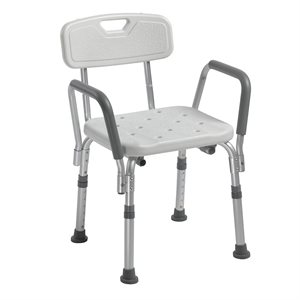 Bath and Shower Chair: Backrest and Removable Armrests